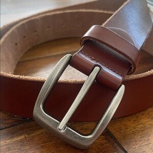 Men’s Brown Full Grain Leather Belt size approx  48” long